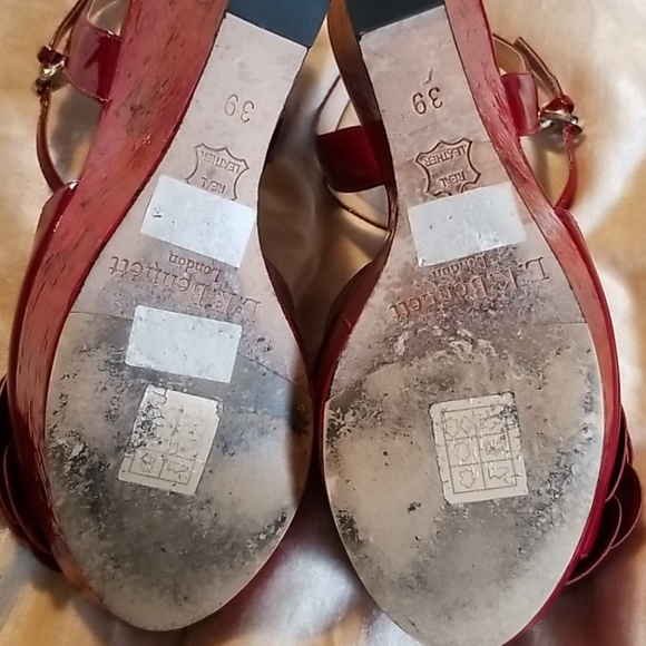 L.K.Bennett red edges floral shoe size 8-8 1/2 - Picture 10 of 11